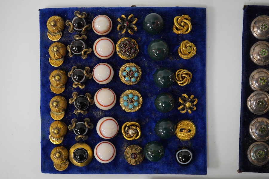 A good collection of assorted late Victorian/Edwardian buttons and dress studs;, Condition - good